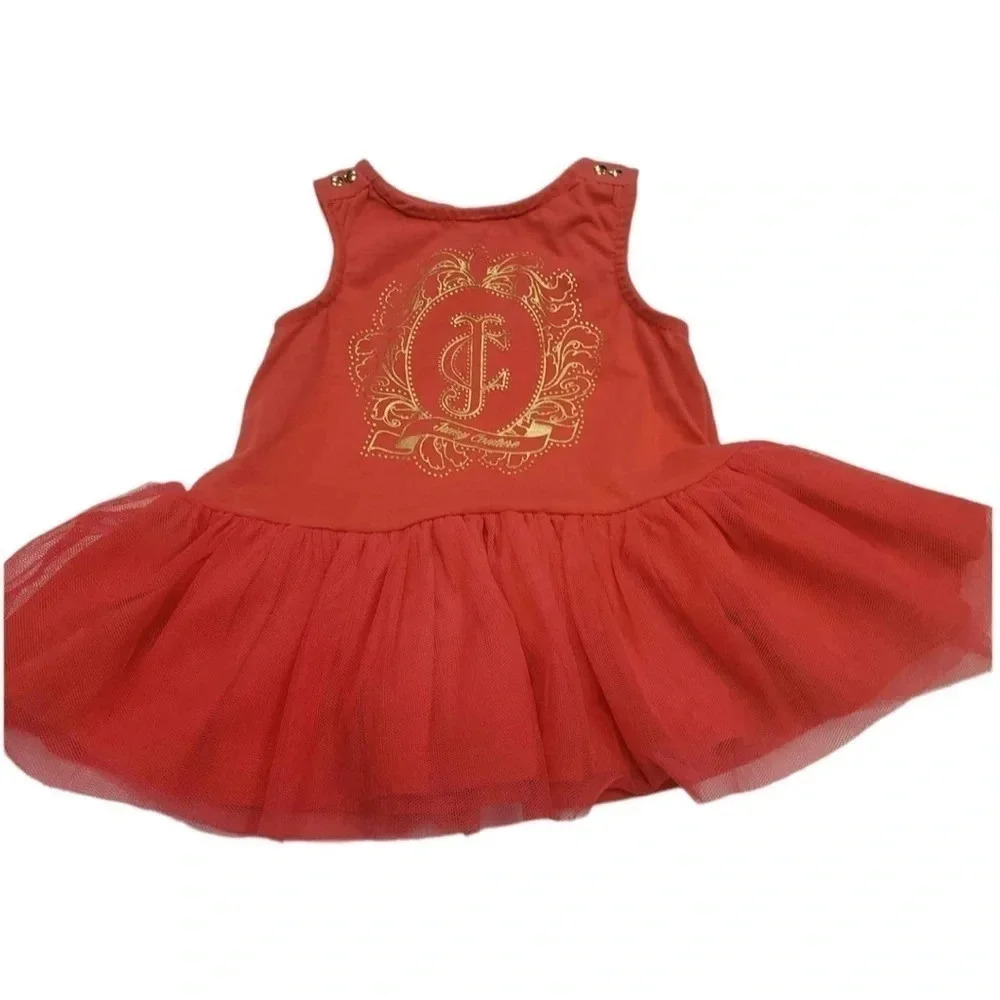 Juicy Couture Tulle Dress Coral Gold Size 12M